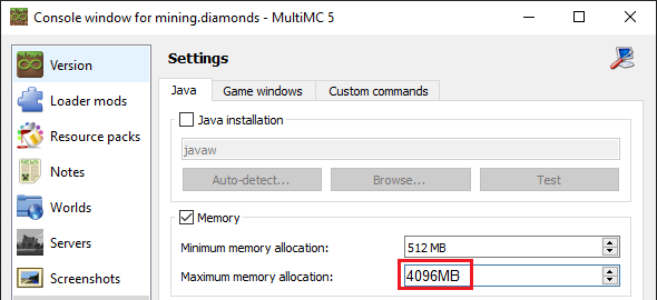 Memory Setup